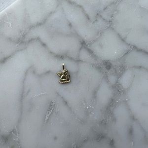 14k gold cherub angel charm